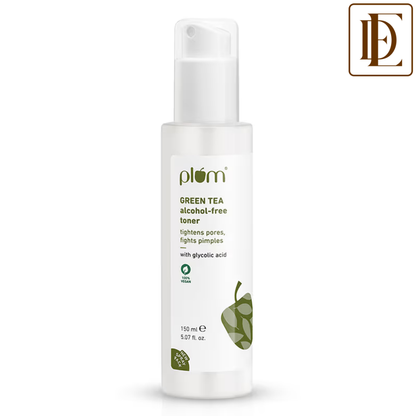 Plum Green Tea Toner with Glycolic Acid - Tightens Pores, Fights Pimples & Controls