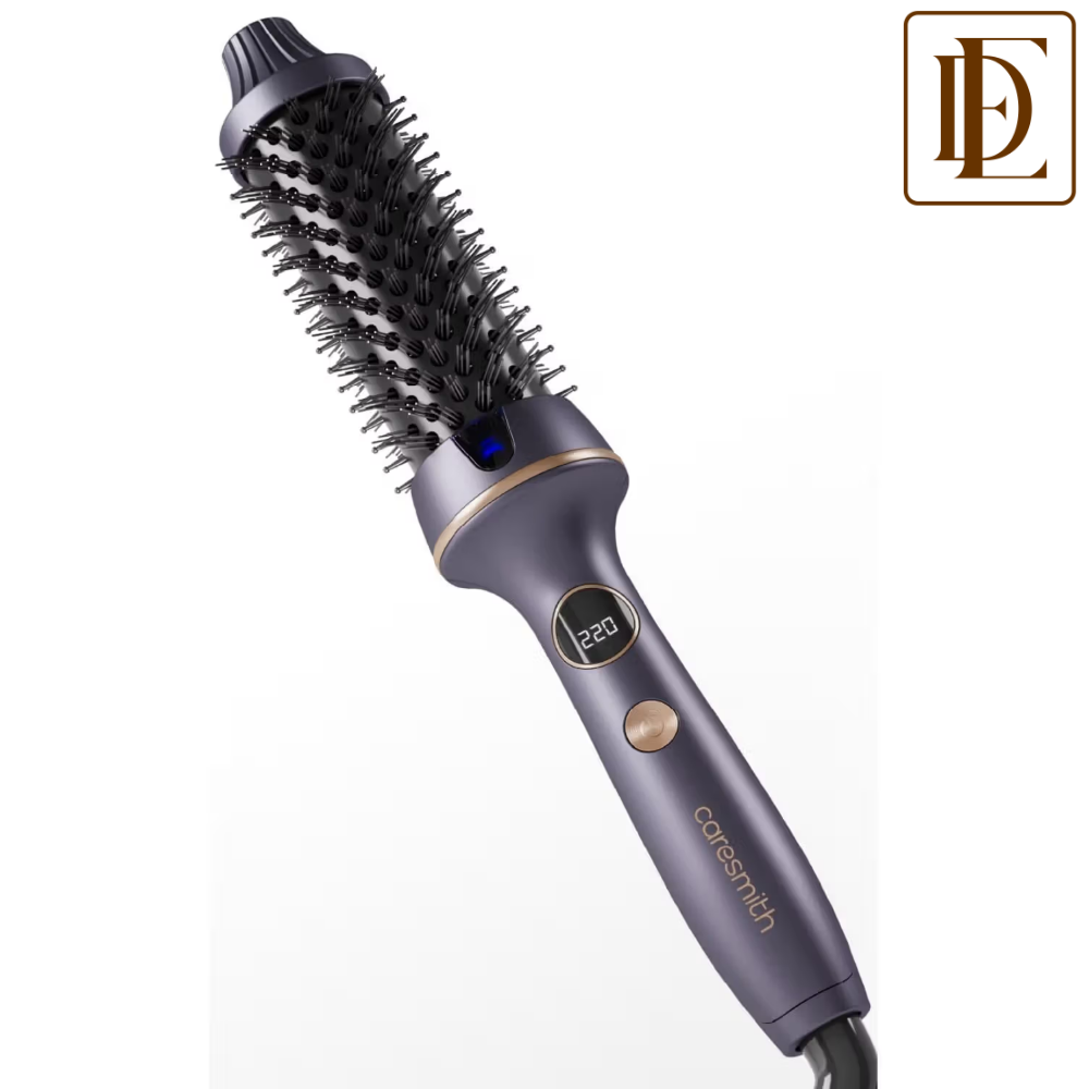 Caresmith Bloom Heated Round Brush - All In One Hair Straightening Brush & Curler
