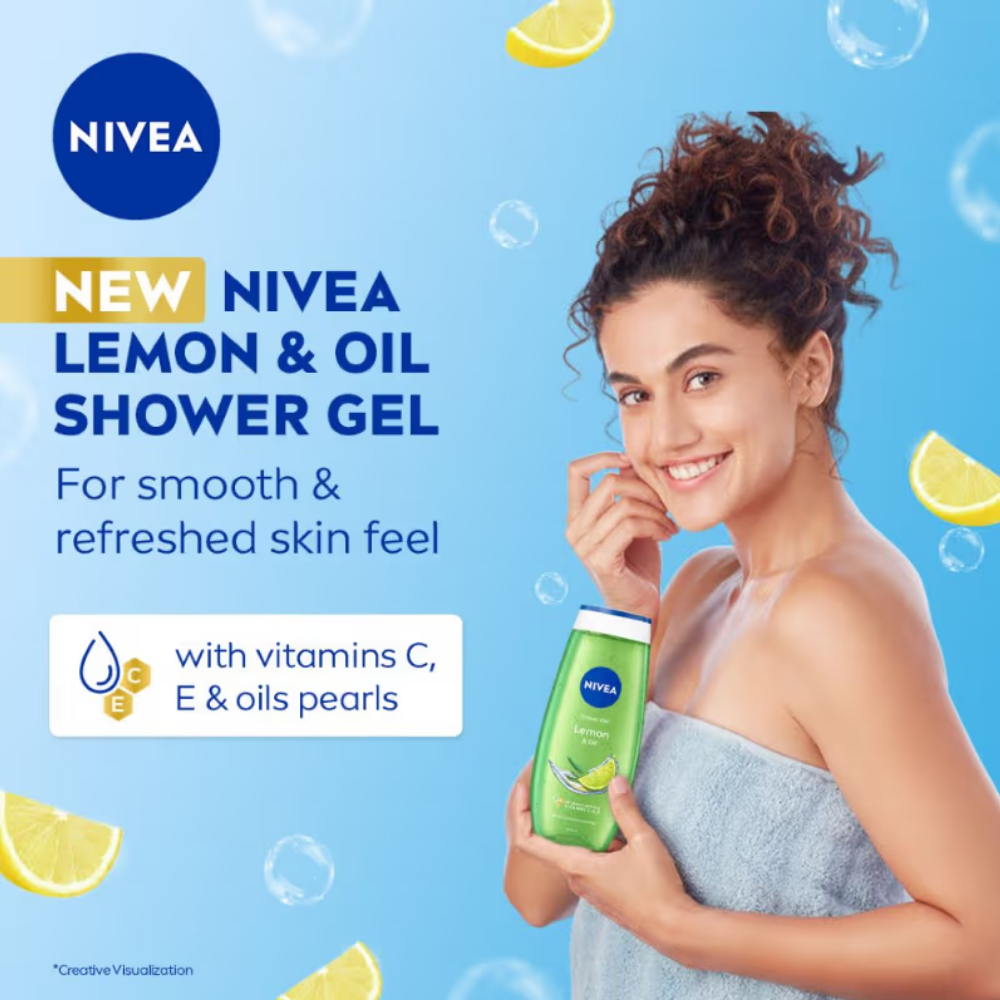 NIVEA Lemon & care oil Body wash for long-lasting freshness