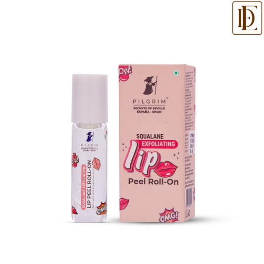 Pilgrim Spanish Squalane Lip Peel Roll-on with lactic acid & hyaluronic acid |Squalane exfoliating lip peel for soft & glossy lips