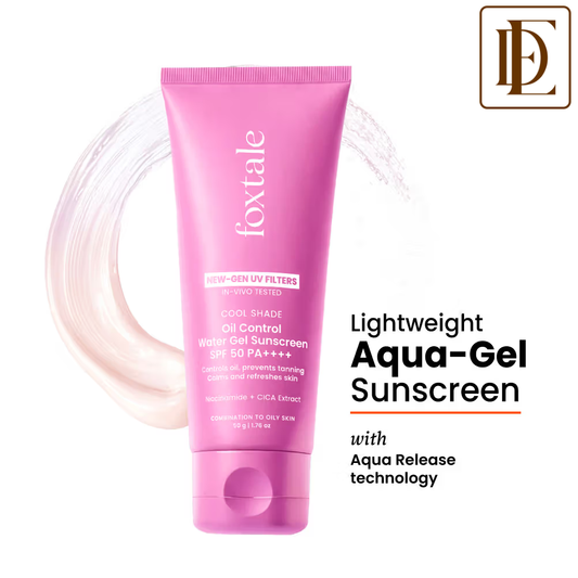 Foxtale SPF 50 Aqua-Gel Lightweight Sunscreen for Oily Skin, In-Vivo Tested PA++++, Matte Finish.