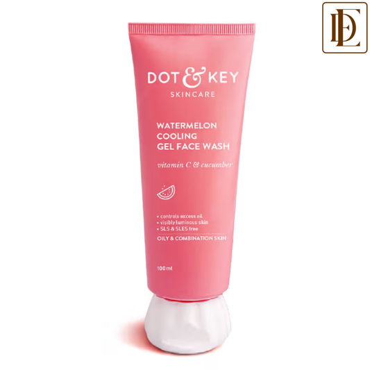Dot & Key Watermelon Cooling Gel Face Wash, Vitamin C & Cucumber, Controls Excess Oil, Non-Drying