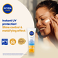 NIVEA Sun Shine Control SPF 50 Sunscreen Ultra Matte, No White Cast, Instant UV Protection
