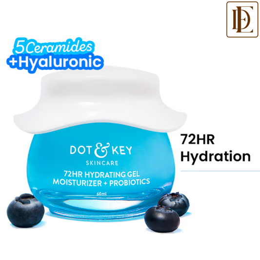 Dot & Key 72HR Hydrating Gel Moisturizer + Probiotics, 5 Ceramides & Hyaluronic, Oil-Free Water Gel