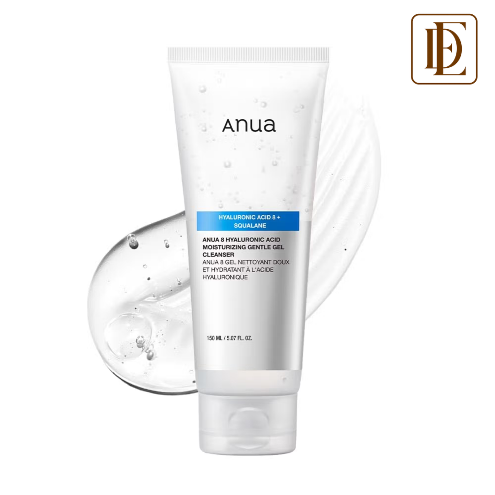 Anua 8 Hyaluronic Acid Moisturizing Gentle Gel Cleanser with Ceramides For Soft Skin, pH Balanced