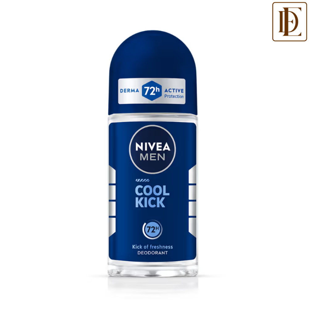 NIVEA MEN Deodorant Roll On, Cool Kick, 48h Long lasting Freshness
