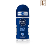 NIVEA MEN Deodorant Roll On, Cool Kick, 48h Long lasting Freshness