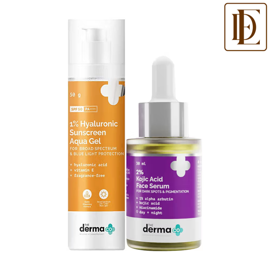 The Derma Co 1% Hyaluronic Sunscreen & 2% Kojic Serum Combo