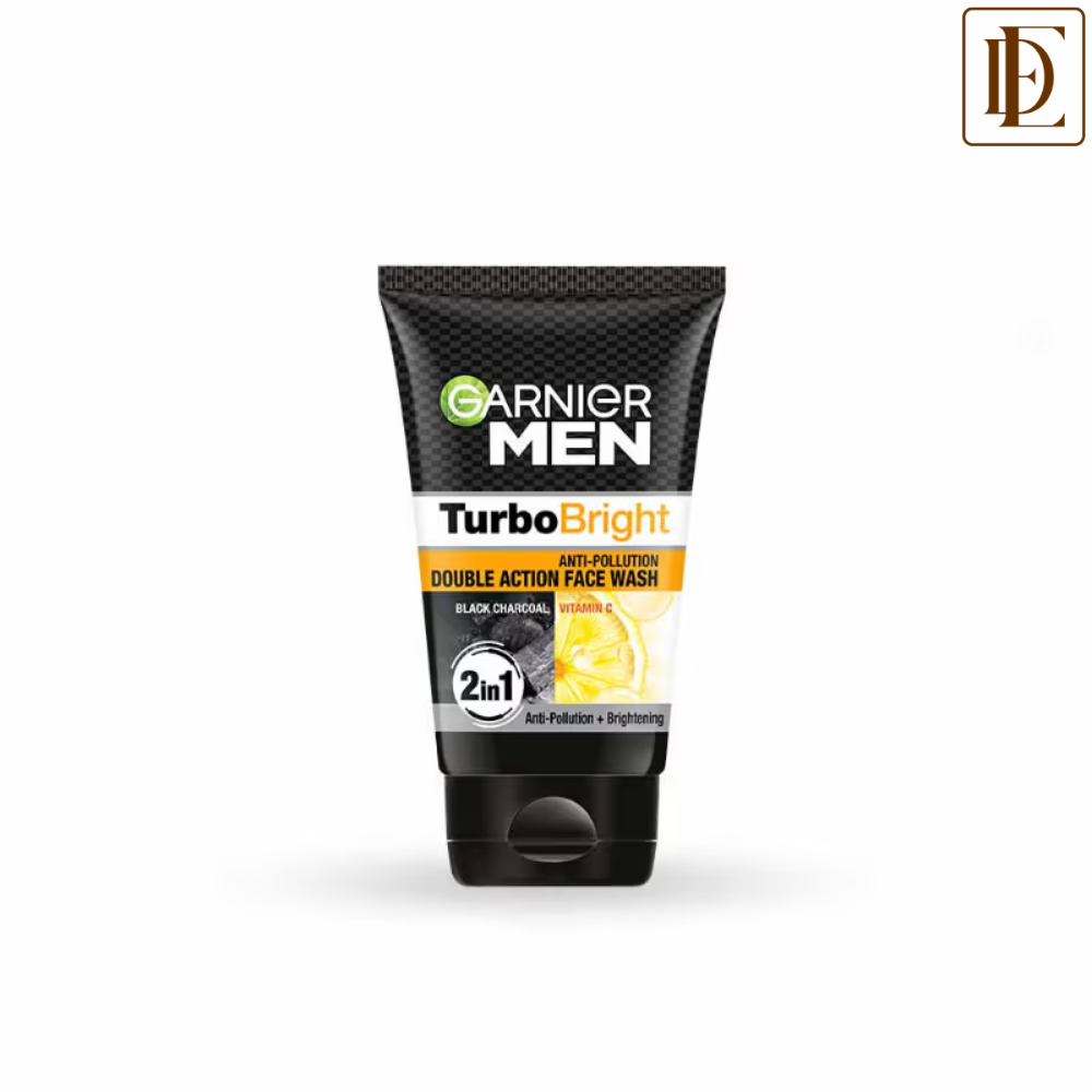 Garnier Men Turbo Bright Double Action Face Wash, Deep Cleansing Anti Pollution Face Wash