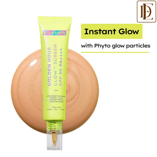 Hyphen Golden Hour Glow Sunscreen SPF 50 PA++++ for Dewy & Bright Skin High UVA/B Protection