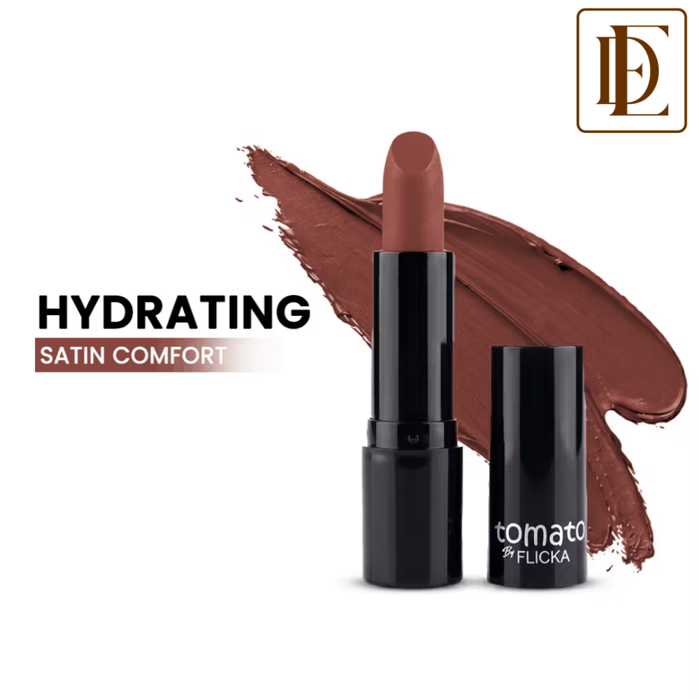 Flicka Tomato Bullet Lipstick Long Lasting Lightweight Intense Pigment Rich Matte Finish