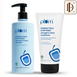 Plum Coconut Milk & Peptides Shampoo & Conditioner Combo For Strong & Shiny Hair