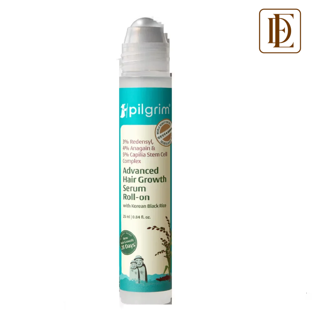 Pilgrim 3% Redensyl & 4% Anagain Advance Hair Growth Serum Roll-On With Rosemary & Korean Black Rice