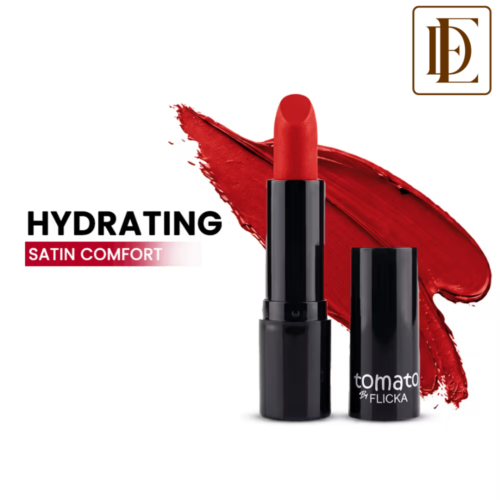 Flicka Tomato Bullet Lipstick Long Lasting Lightweight Intense Pigment Rich Matte Finish