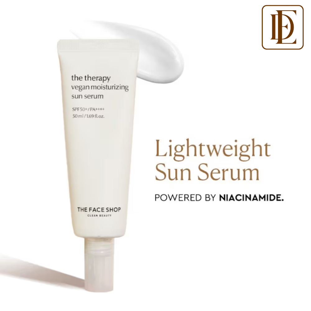 The Face Shop Vegan Korean Mini Sunscreen Serum SPF 50+ PA++++ with Niacinamide & No White Cast