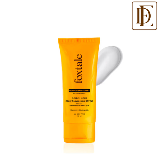 Foxtale SPF 50 Glow Sunscreen with Vitamin C & Niacinamide for Dewy Glow, In-Vivo Tested PA++++