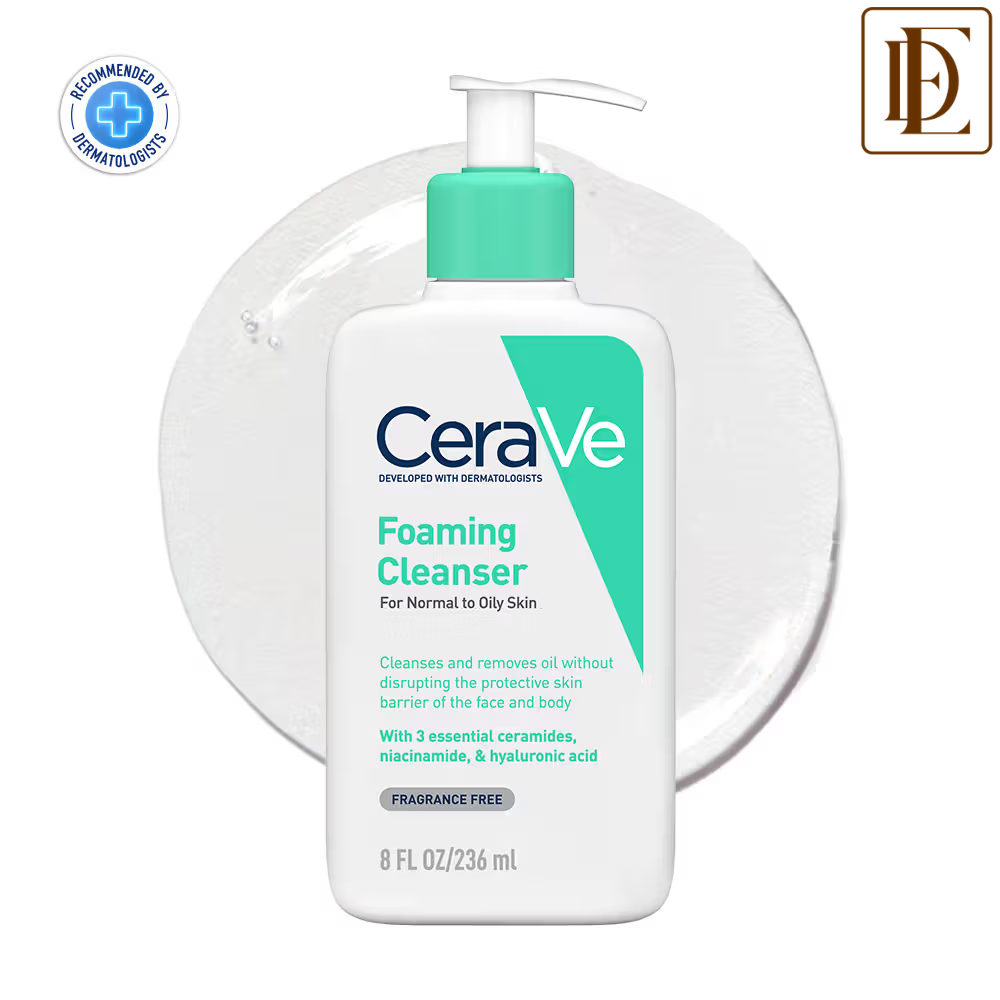 CeraVe Foaming Cleanser Face Wash For Oily Skin with Hyaluronic Acid, Ceramides & Niacinamide