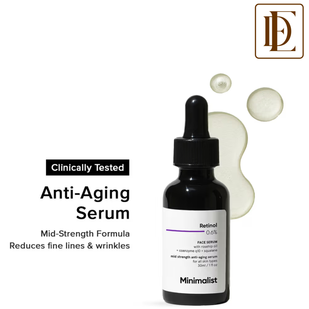 Minimalist Retinol 0.6% Anti Aging Mid-Strength Formula For Fine Lines & Wrinkles