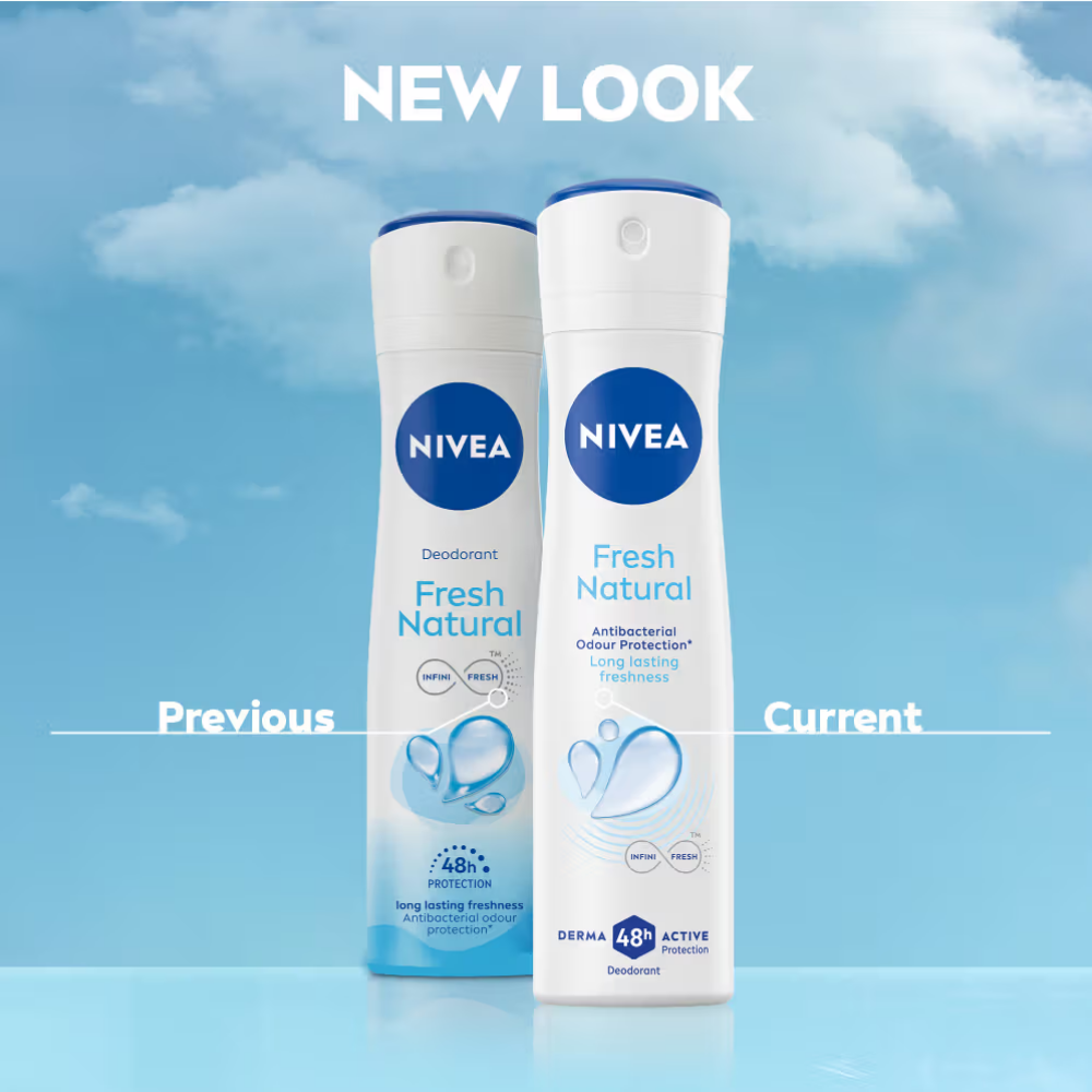 NIVEA Women Deodorant, Fresh Natural, Long Lasting Freshness & 48h Protection