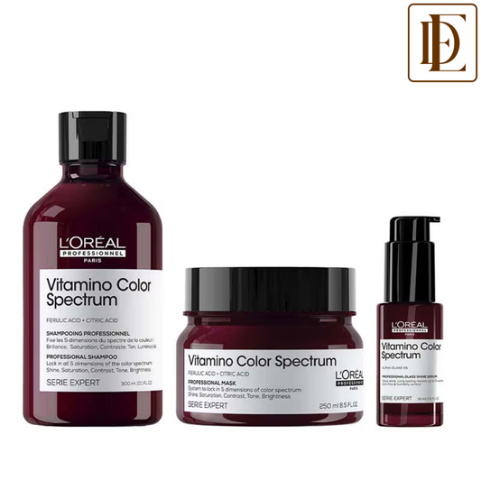 L'Oréal Professionnel Vitamino Color Spectrum Shampoo, Hair Mask & Glass Shine Serum Combo