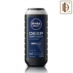 NIVEA MEN Body Wash, Deep Impact, 3 in 1 Shower Gel for Body, Face & Hair, with Microfine Clay