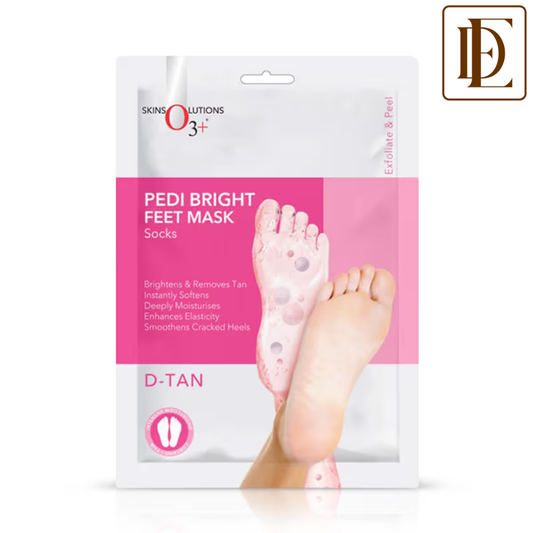O3+ Professional Pedi Bright Feet Mask Socks - Foot Care Mask for Detan and Deep Moisturisation
