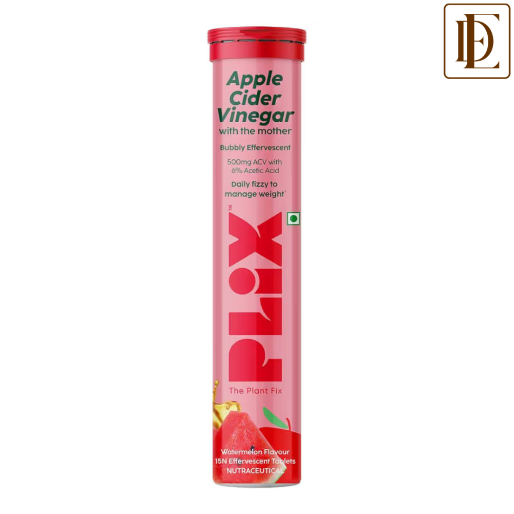 Plix Apple Cider Vinegar Effervescent Tablet with Vitamin B6 & B12 - Watermelon