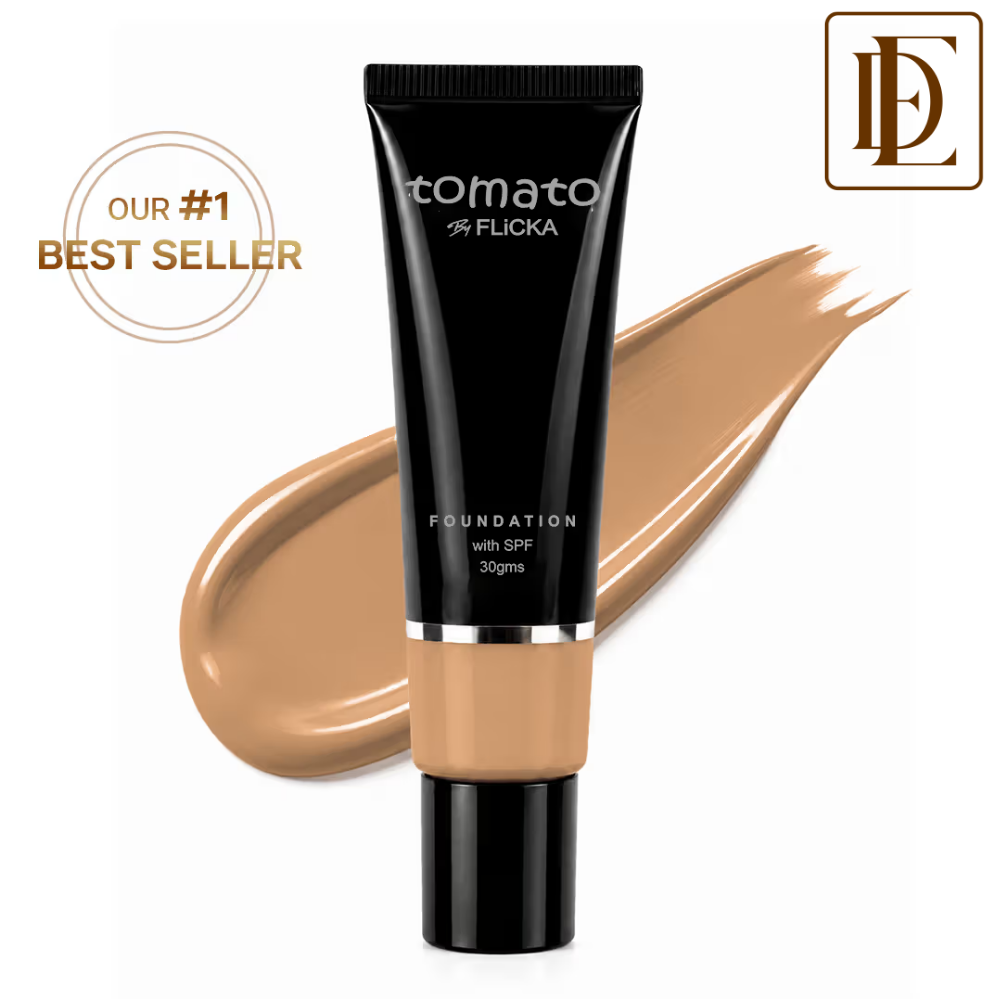 Flicka Tomato Liquid Foundation With Spf Long Lasting Lightweight All Skin Types
