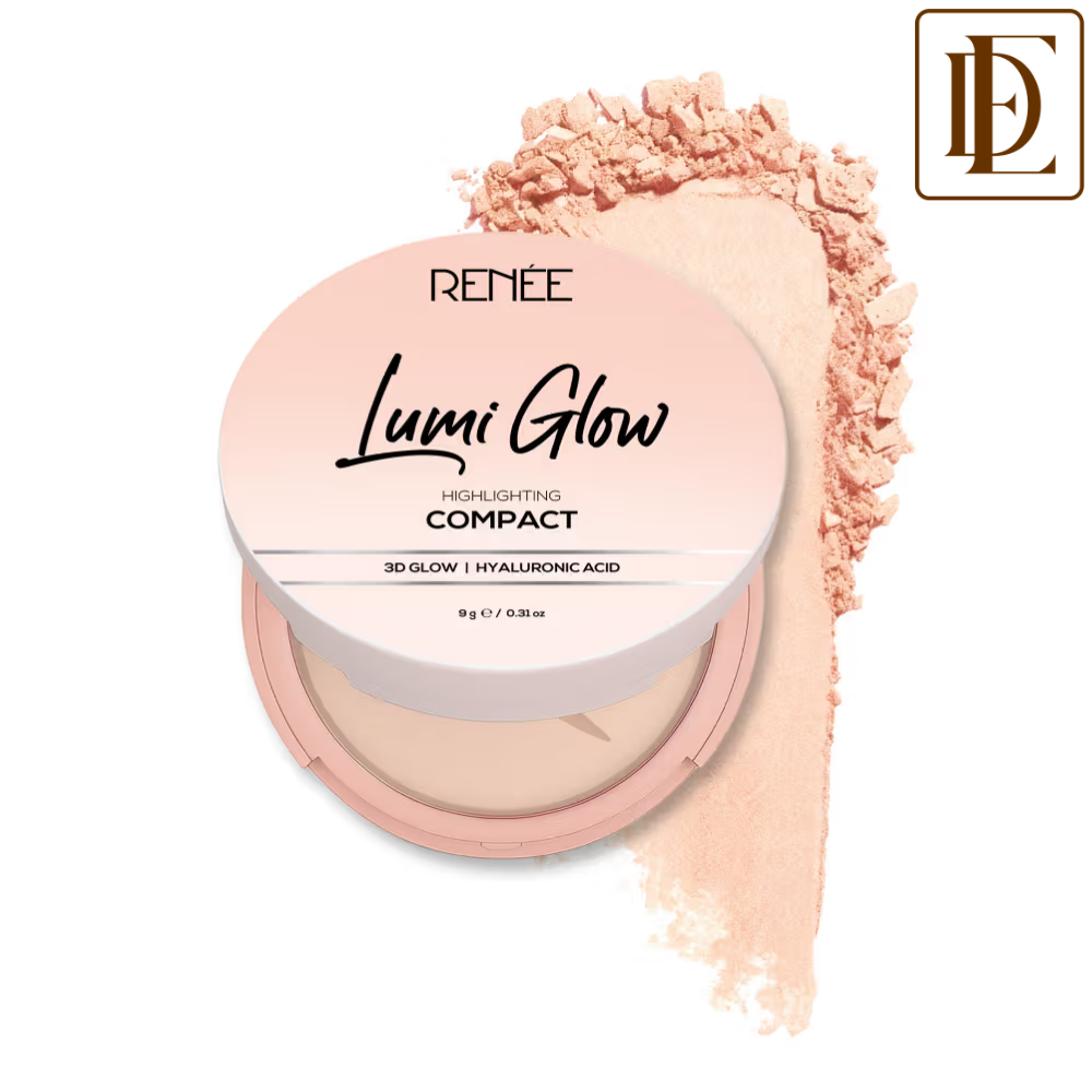 RENEE Lumi Glow Highlighting Compact, Buildable Coverage with 3D Glow & Dewy Finish