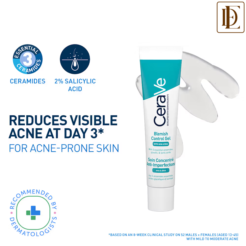 CeraVe Blemish Control Gel with 2% Salicylic Acid, AHA & Niacinamide for Acne Spot Treatment