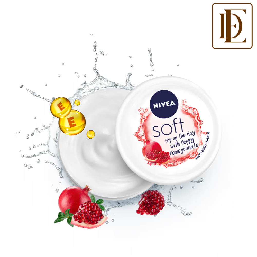 NIVEA Soft Light Moisturizer Cream Peppy Pomegranate For Hands And Body