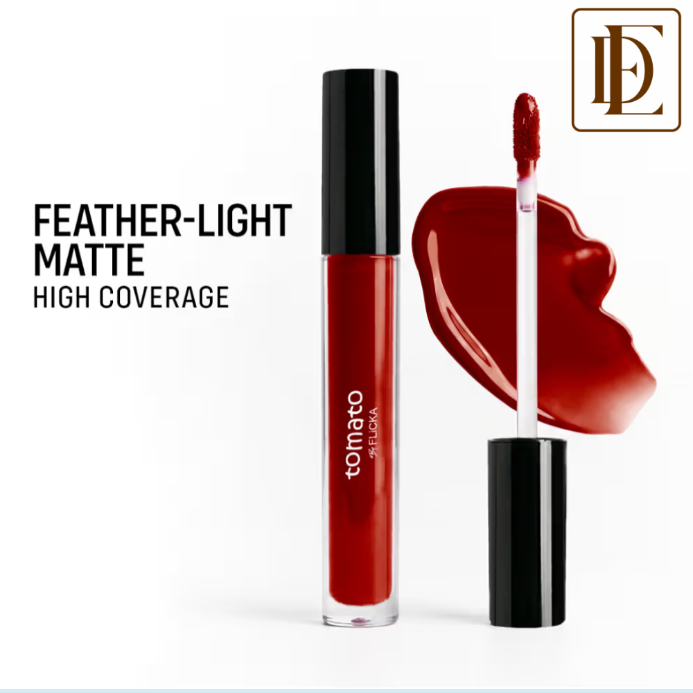 Flicka Tomato Liquid Lipstick Rich Matte Long Lasting Intense Pigment Smudgeproof