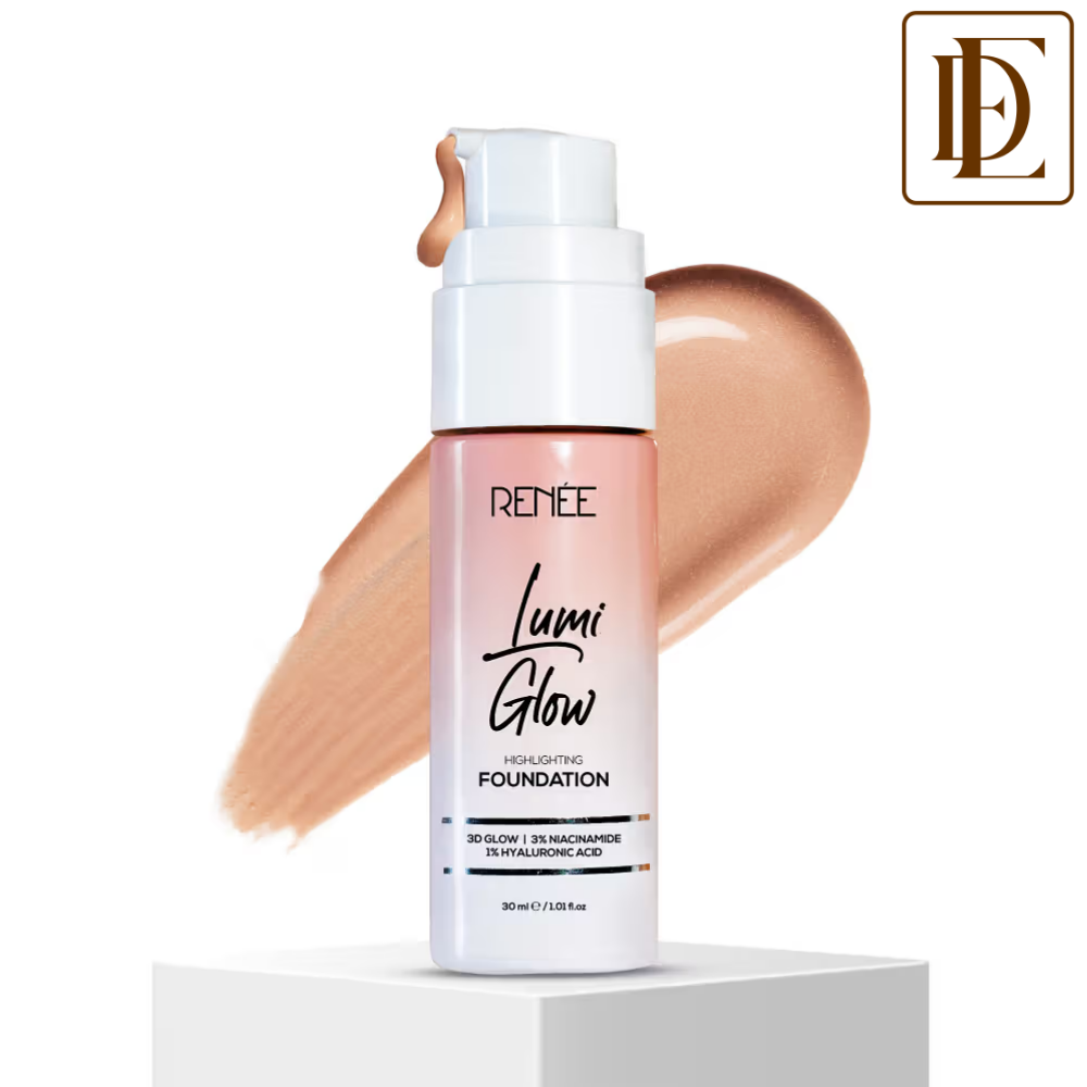 RENEE Lumi Glow Highlighting Liquid Foundation, Buildable Coverage with Dewy Finish
