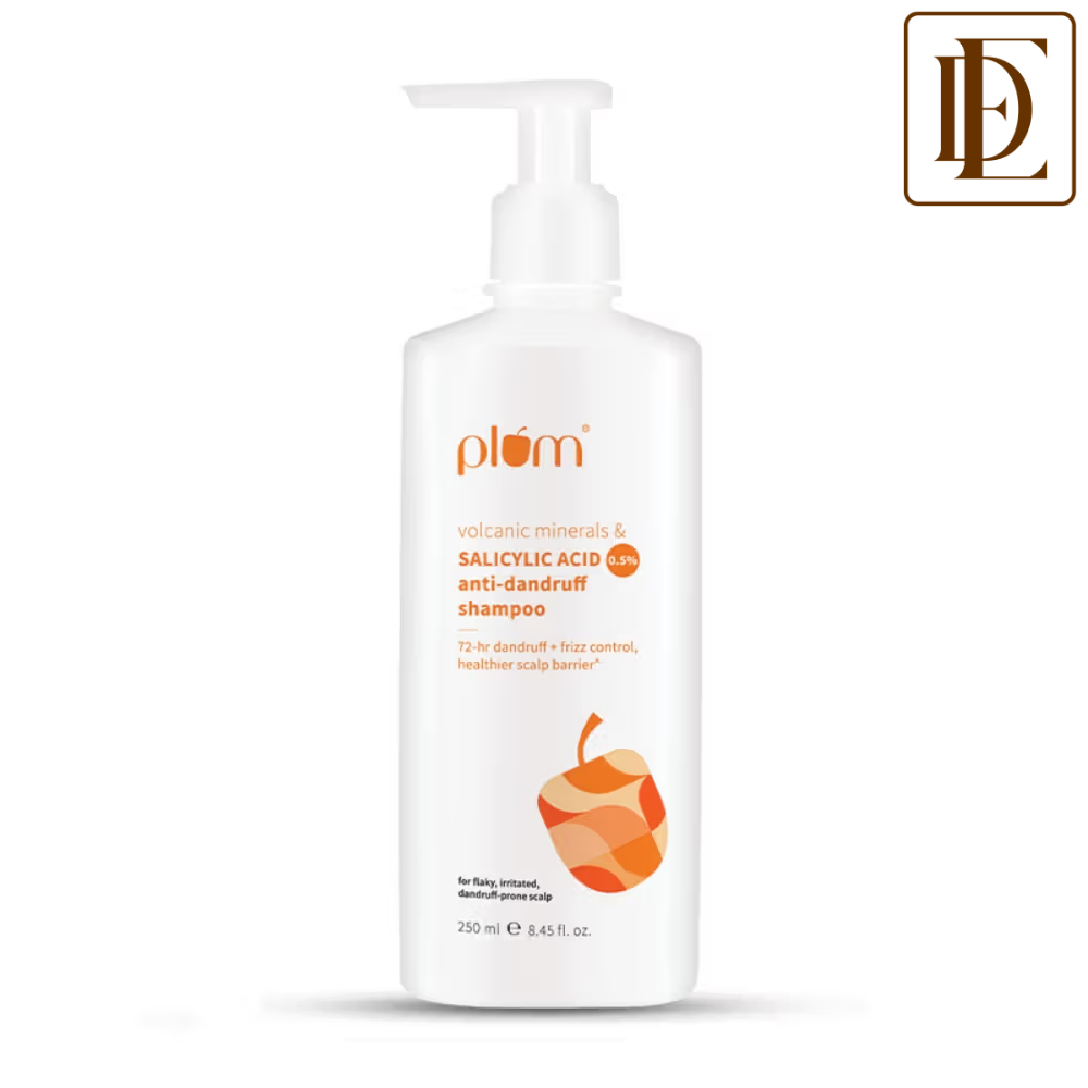 Plum Anti-Dandruff Shampoo with Volcanic Minerals 0.5% Salicylic Acid, 72hr Dandruff & Frizz Control