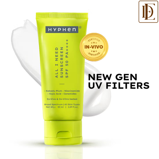 Hyphen All I Need Sunscreen SPF50 PA++++, Moisturizes, Repairs UV Damage, In-Vivo Tested