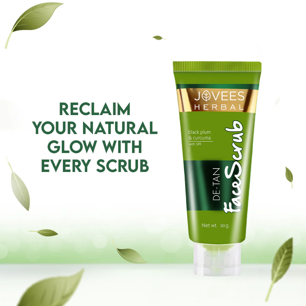 Jovees De-Tan Face Scrub (Black Plum & Curcuma) With Spf