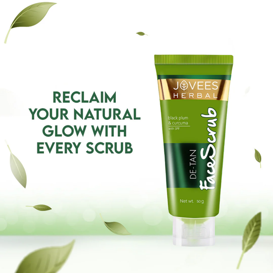 Jovees De-Tan Face Scrub (Black Plum & Curcuma) With Spf