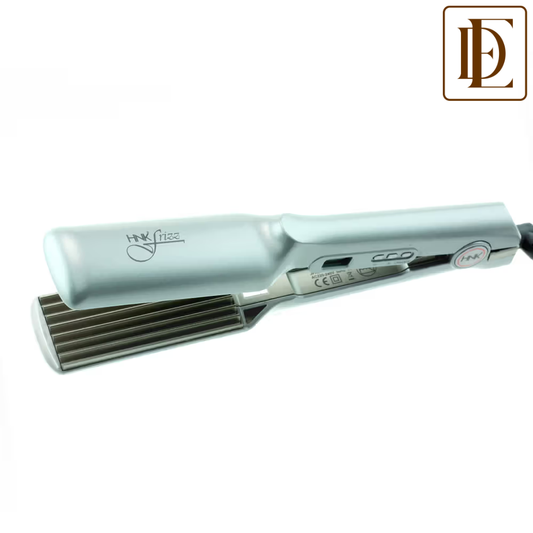HNK Frizz Premium Hair Crimper With Quick Heat Up & Ceramic Coated Plates Grey