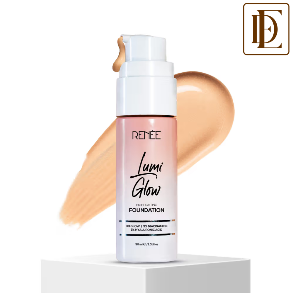 RENEE Lumi Glow Highlighting Liquid Foundation, Buildable Coverage with Dewy Finish