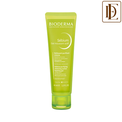 Bioderma Sebium Gel Moussant Actif Cleanser with Salicylic & Glycolic Acid for Acne Prone, Oily Skin