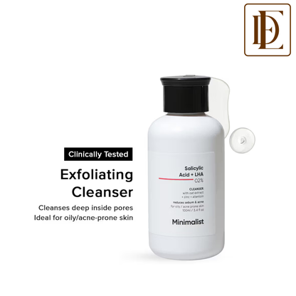 Minimalist 2% Salicylic Acid + LHA Face Cleanser With Zinc For Reducing Sebum & Acne