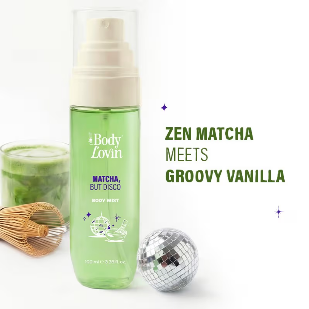 Plum BodyLovin’ Matcha, But Disco Body Mist, Long-Lasting, Lactonic Matcha Fragrance