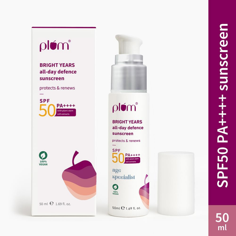Plum Bright Years All-Day Defence SPF 50 PA++++ Sunscreen For Oily, Normal & Dry Skin