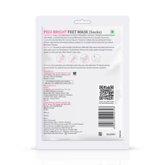 O3+ Professional Pedi Bright Feet Mask Socks - Foot Care Mask for Detan and Deep Moisturisation