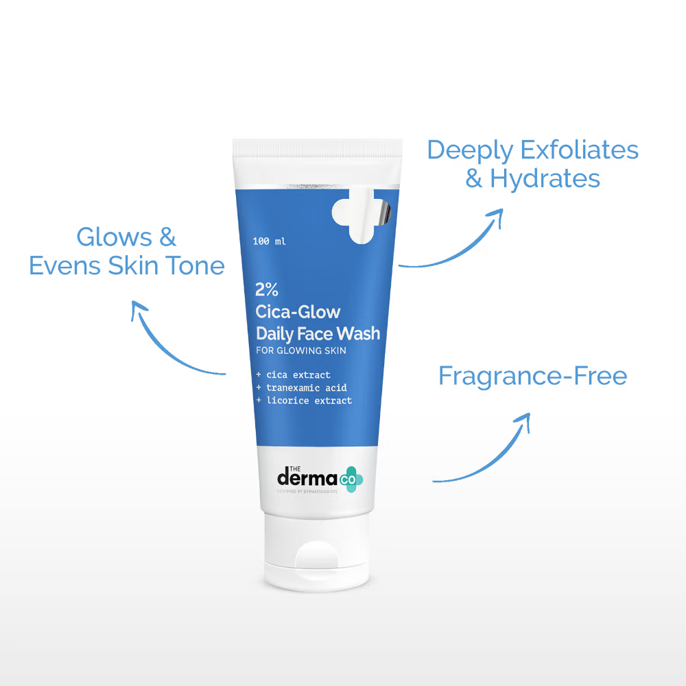 The Derma Co 2% Cica-glow Face Wash With Tranexamic Acid & Licorice Extract For Glowing Skin