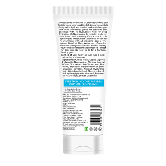 Jovees Derma Rice Water & Ceramides Glowing Skin Moisturizer