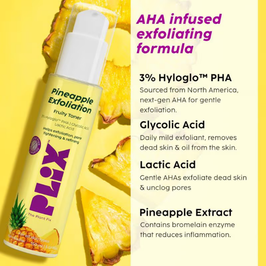 Plix Pineapple 3% Hyloglo PHA Alcohol Free Face Toner (150ml)