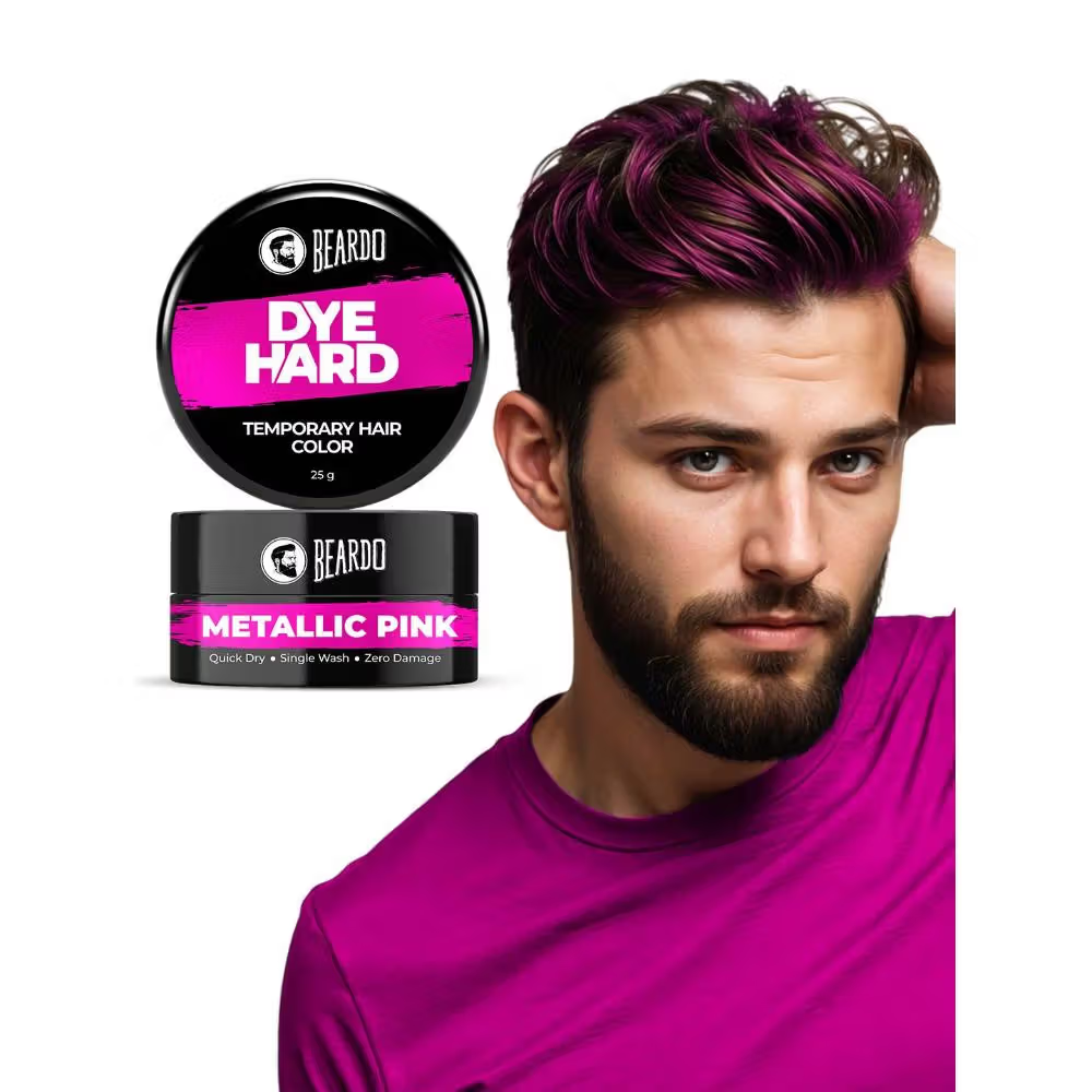 Beardo Dye Hard Temporary Hair Color - Metalic Pink