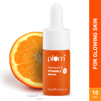 Plum Mandarin & 15% Vitamin C Glow Face Serum Dermat Tested To Fight Dark Spots & Dull Skin