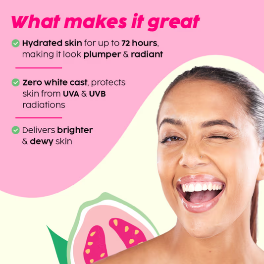 PLIX SPF 50+ Guava Glow Invisible Sunscreen Gel For UV A, UV B Protection with Ceramides and Vit C